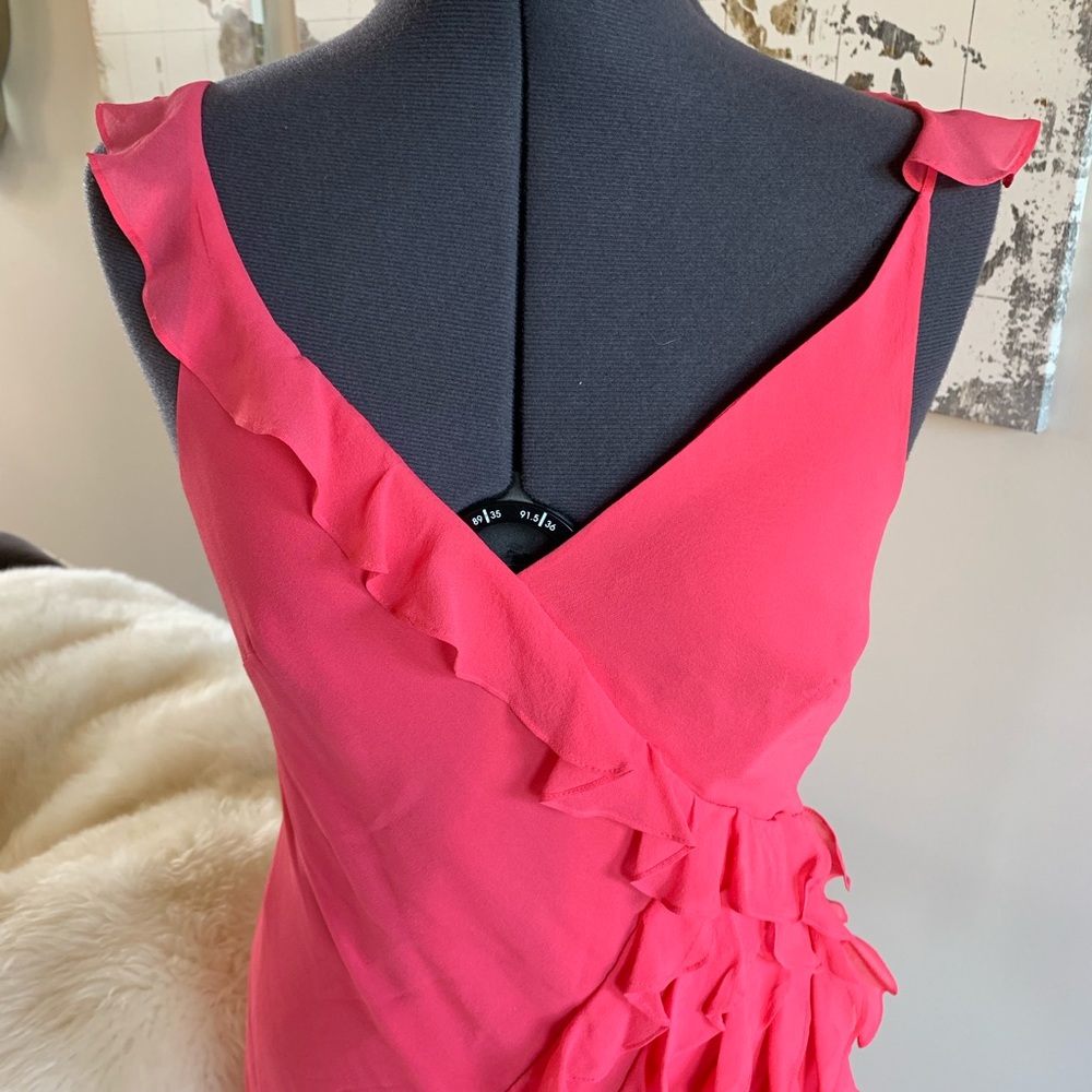 Cute Pink Ruffle Mini Dress - Picture 2 of 5